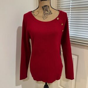 Lauren Ralph Lauren NWT Heritage red ribbed sweater size 1X. Can fit large & XL